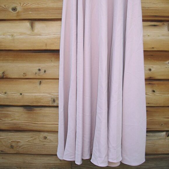 MAC DUGGAL 11854 Pink Crepe 3/4 Sleeve A-line Gown With Flower Trim - Picture 12 of 13